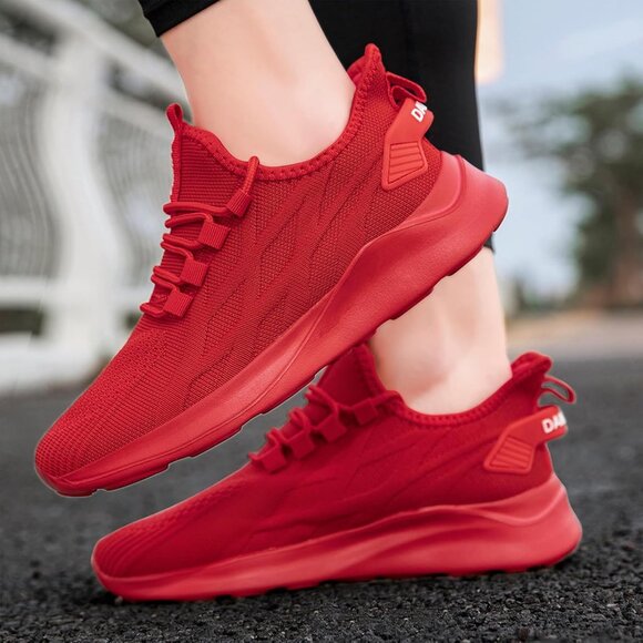 Brand New Women Red Synthetic ZMBCYG Running Walking Slip On Sport Sneakers - Picture 8 of 9